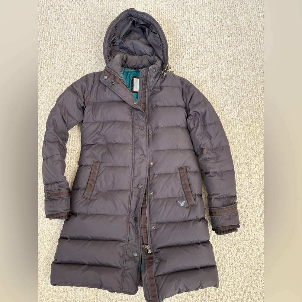 women’s american eagle long puffer jacket